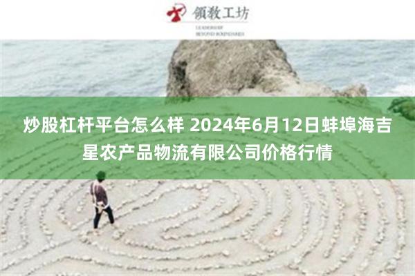 炒股杠杆平台怎么样 2024年6月12日蚌埠海吉星农产品物流有限公司价格行情