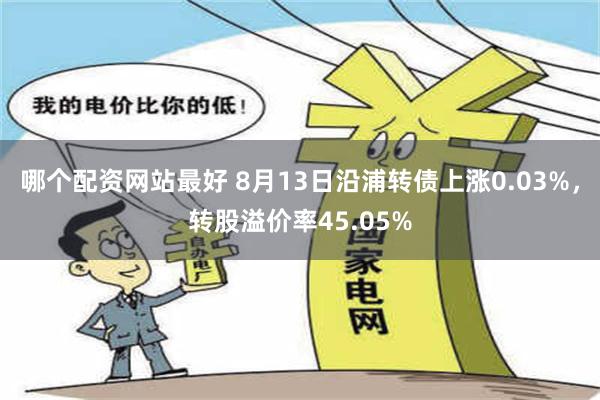 哪个配资网站最好 8月13日沿浦转债上涨0.03%，转股溢价率45.05%