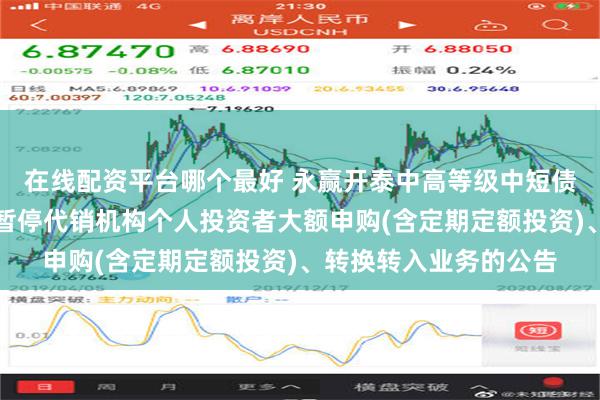 在线配资平台哪个最好 永赢开泰中高等级中短债债券型证券投资基金暂停代销机构个人投资者大额申购(含定期定额投资)、转换转入业务的公告